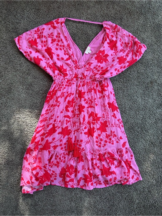 Goa Paris Collection Dresses & Skirts - French Brand Pink and Red Boho Floral Dress- M